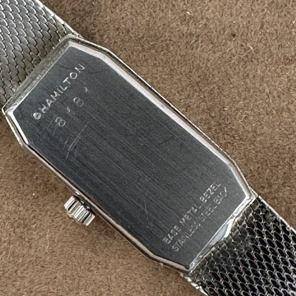 Vintage HAMILTON Rhodium Plated Swiss Quartz Dress Watch - Picture 8 of 9